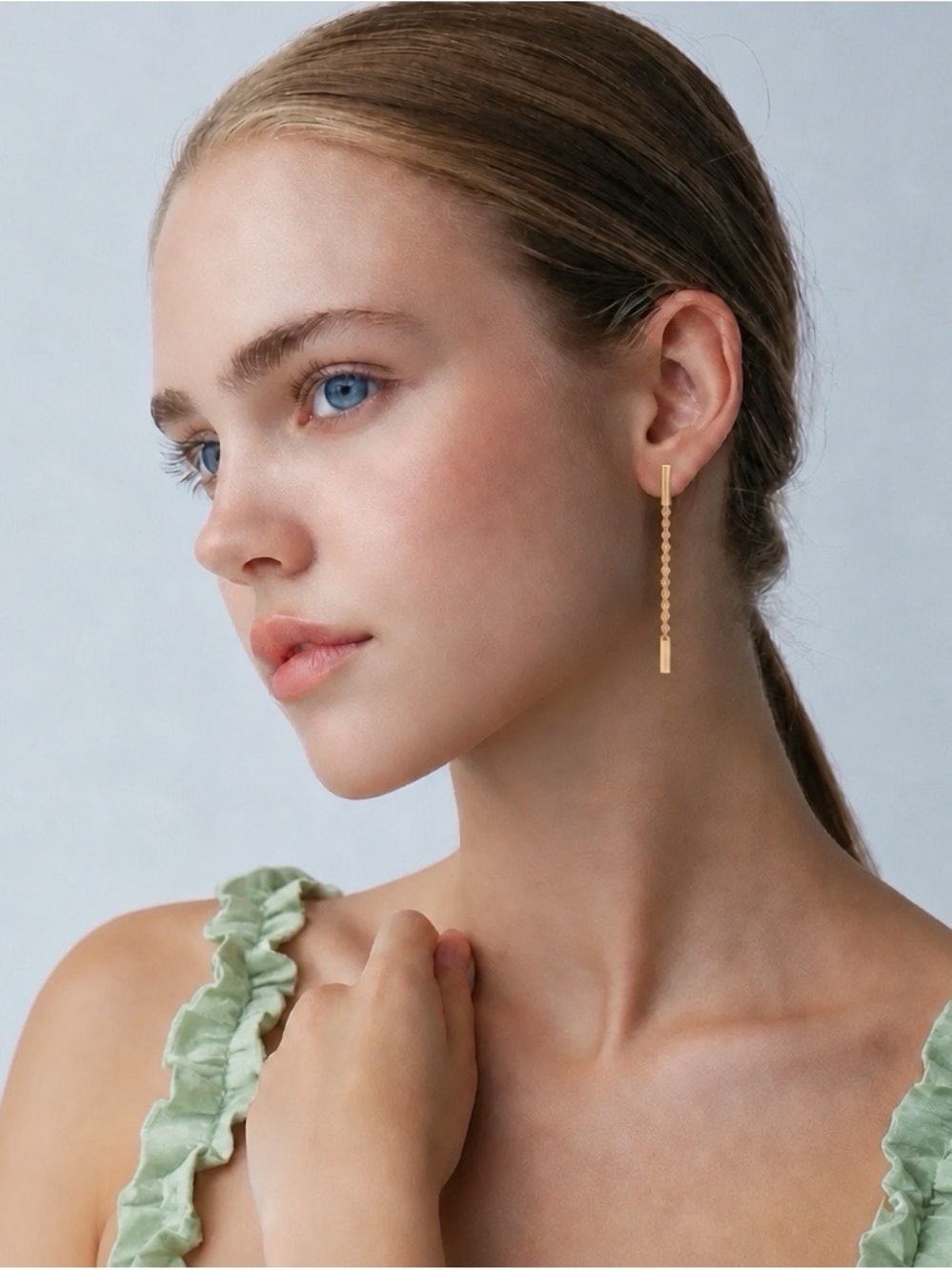 Designer Bony Levy 14k Yellow Gold Florentine Drop Earrings. Made in Italy.